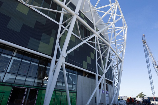 GIB® plasterboard shaping Christchurch stadium build