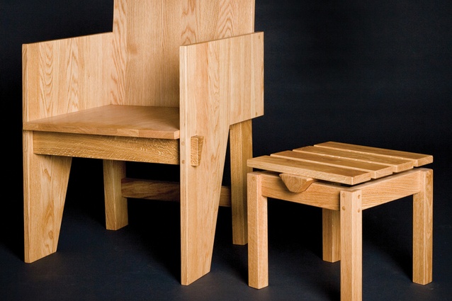 The Celebrant chair and book table utilises solid ash timber.