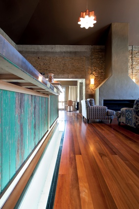 Recycled matai flooring adds to the warm glow and complements the timbers used in the bar.
