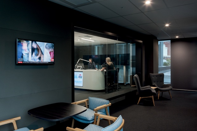 Radio DJS are on display in NZME’s new building. 