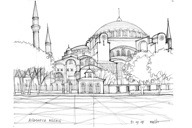 Hagia Sophia in Istanbul, Turkey by Gordon Moller.