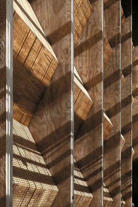 Timber detailing of the MOTAT Aviation Display Hall, Auckland, 2011 by Studio Pacific.  