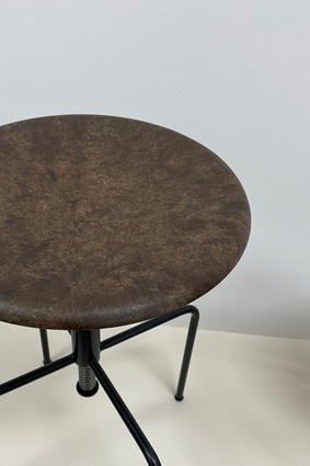 The stool pictured here by Mater Design was made from coffee waste and recycled plastic.