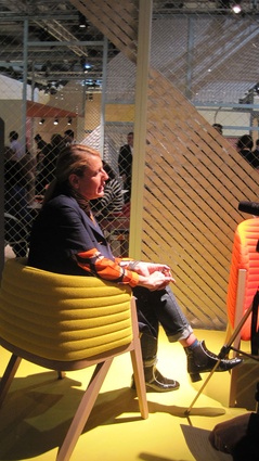 Patricia Urquiola in her Mafalda chair.