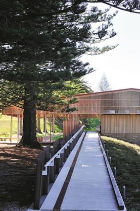 The entry ramp approaches the visitor centre from the south west.