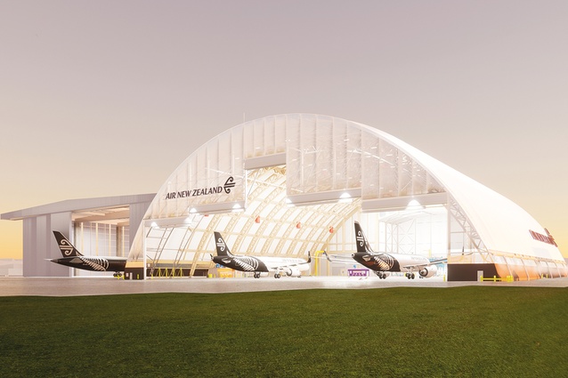 The hangar will house one wide-bodied aircraft and two narrow-bodied aircraft at the same time.