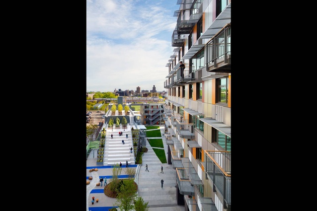 Grimshaw won the first juried design competition for affordable housing in New York for Via Verde. Sustainability, ease of replication and 'healthy living' were key elements.