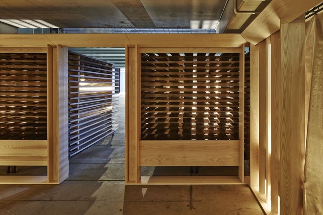 The basement carpark space is given geometry and formality through DesignOffice's work.