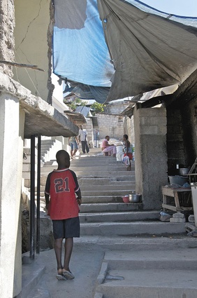 The widest pathway in an informal development of 10,000-plus people in Villa Rosa.