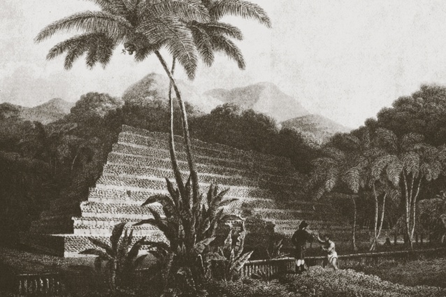 Tahiti, Mahaiatea marae, at the time of Cook’s first visit.