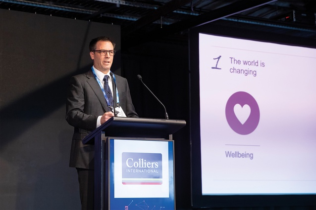 Rod Aitken, Head of Corporate Property at Auckland Council, speaks at the CoreNet Symposium.