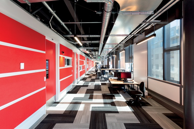 Vibrant colours and bold patterns are used to create a stimulating environment for students.