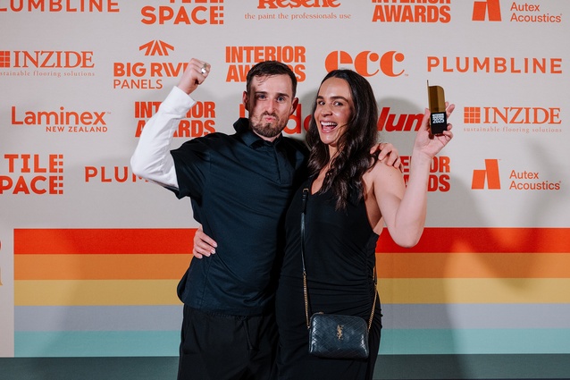 Michael Wingham and Kate Dalton of Izzard, winners of the Hospitality Award for Quinn Bar.