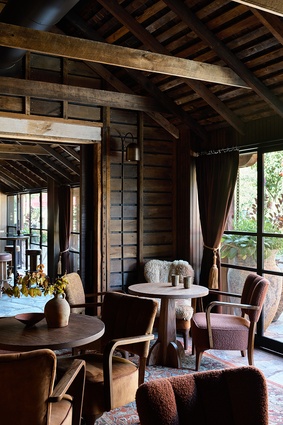 The Manure Room, Ayrburn, by Alexander & Co. in Arrowtown, New Zealand. Shortlisted for the 2024 Eat Drink Design Awards for Best Bar Design.