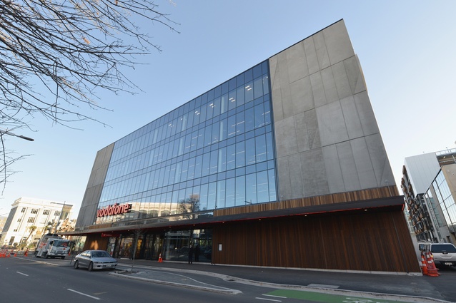 The Vodafone InnoV8 building is situated at 213–221 Tuam Street, Christchurch.