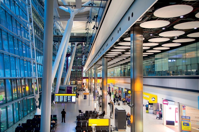 Somewhat bizarrely, Terminal 5 at Heathrow Airport in London required high-wire artists to replace its lightbulbs, which are located up to 37m above the ground. 