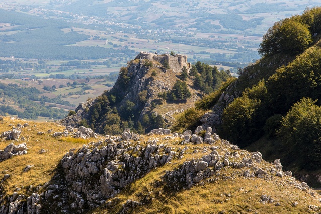 A view of ruins of Italy’s Castle of Roccamandolfi.