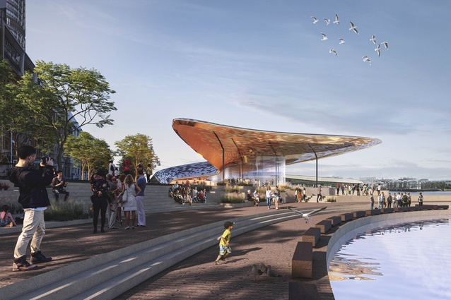 Barangaroo Pier Pavilion competition submission from Warren and Mahoney.