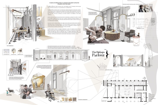 Assessment board – Interior Decoration & Design First Prize: Amelia Williams.