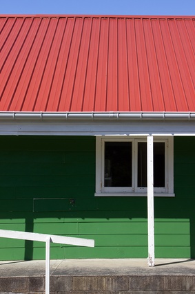 During his thesis year, Finn spent time travelling the North Island taking photos of old Co-Operative Dairy Company buildings. Seen here: Araiawa (Raio) Hall, Pukenui in the Far North of the North Island.