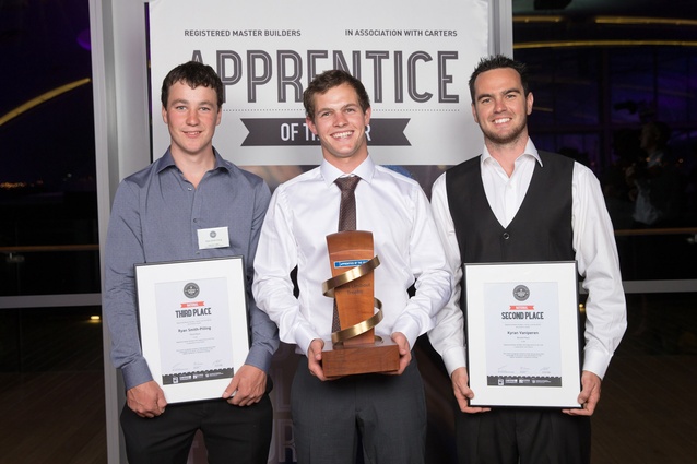 National place-getters (from left): Ryan Smith-Pilling (third place); Tom Southen, (first place); Kyran Vaniperen (second place). 