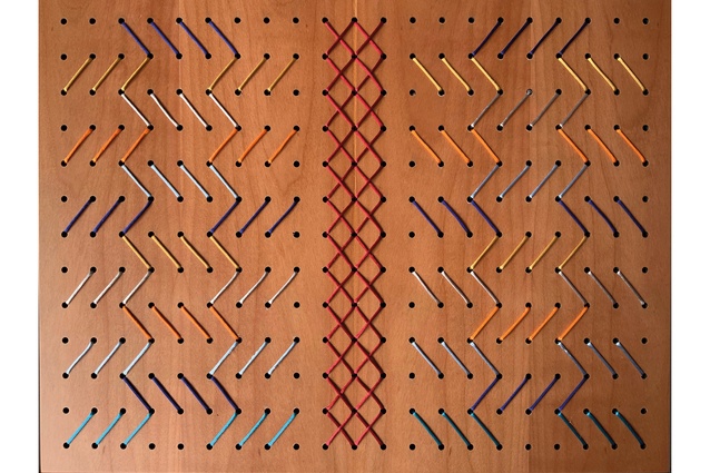 Examples of the tukutuku panels to be installed on the wall behind the judge’s bench.
