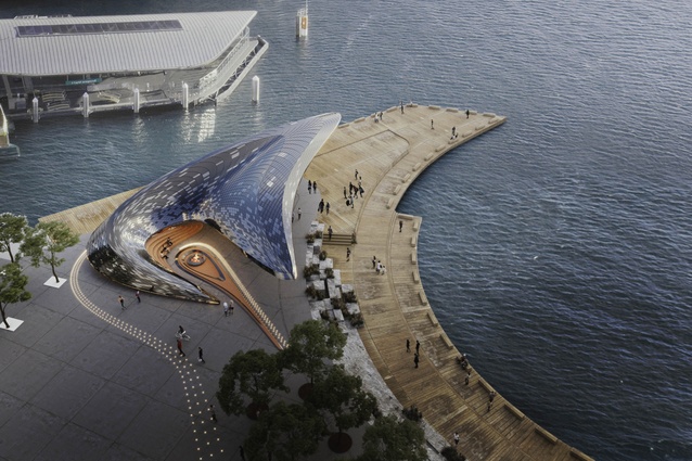 Barangaroo Pier Pavilion competition submission from Warren and Mahoney.