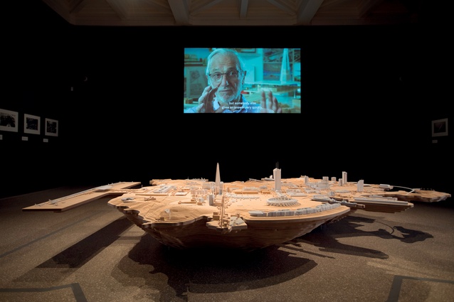 A large-scale model and a short film within the exhibition, <em>Renzo Piano: The Art of Making Buildings</em>.