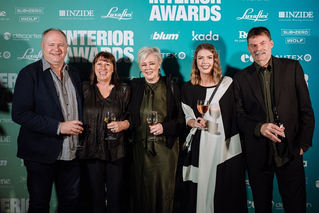 Tim Miles, Jane Jeffries (Clients), Adrienne Seagar, Natalie Seagar and Neville Seagar (Seagar Design) – finalists in the Residential category.