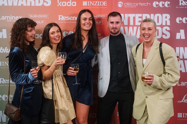 The team from Izzard, finalists in the Hospitality award category with The Heke: Mia Kober, Shayla Wood, Kate Wotherspoon, Michael Wingham and Darrelle McWilliams. 