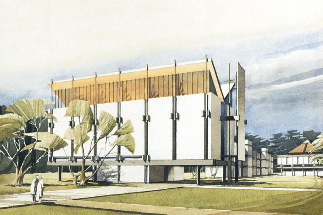 The College House Chapel at the University of Canterbury, 1967.