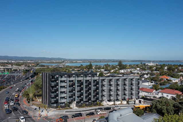 The structure is large when compared to the current neighbourhood but will provide more than 60 dwellings in close proximity to the shopping centre across the road and transportation links.