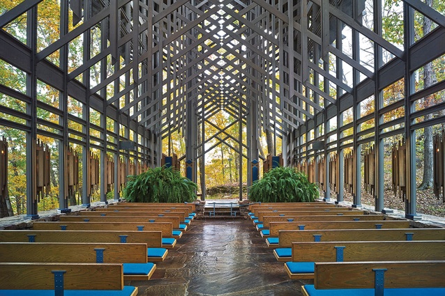 Interior of the Thorncrown Chapel by Fay Jones.