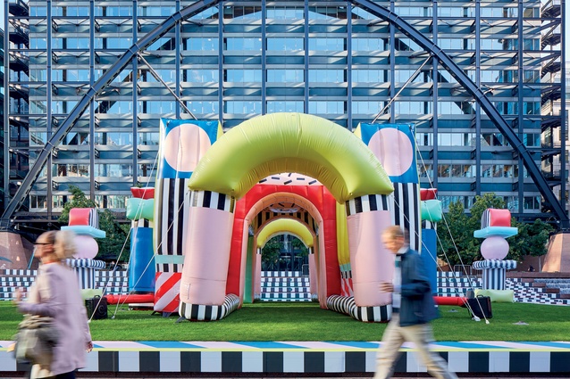 Vibrant colours and patterns took over one of London’s public spaces, courtesy of Camille Walala’s inflatable Villa Walala installation. 