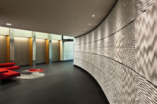 Refurbished lobby at 8 Nelson Street.