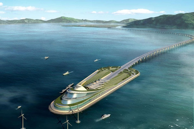 Artist's impression of the completed Hong Kong-Macau link project.