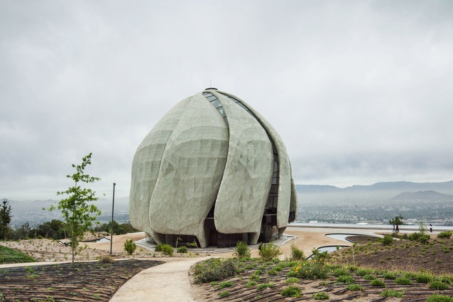 Bahá’í Temple in Chile by Hariri Pontarini Architects, 2016. The luminous domed structure features nine monumental glass veils, emphasising transparency and openness.