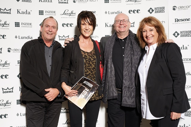 From left to right: Greg Stone & Karen Hansen from Lundia – Interior Awards Sponsors; Nigel Rye (CoreNet) and Sandy Wallace from Luxaflex – Interior Awards sponsors. 