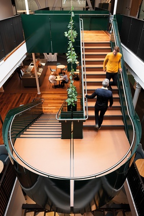 A central mixer stair is designed to encourage random ‘bump’ – to foster staff interaction and innovation.