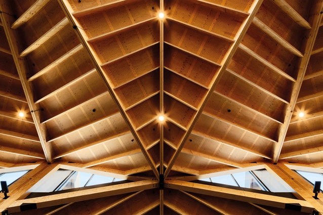 Studio Pacific Architecture’s Nelson Airport Terminal ceiling.