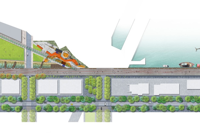 Concept Plan of Jellicoe Street, Silo Park and North Wharf Promenade.