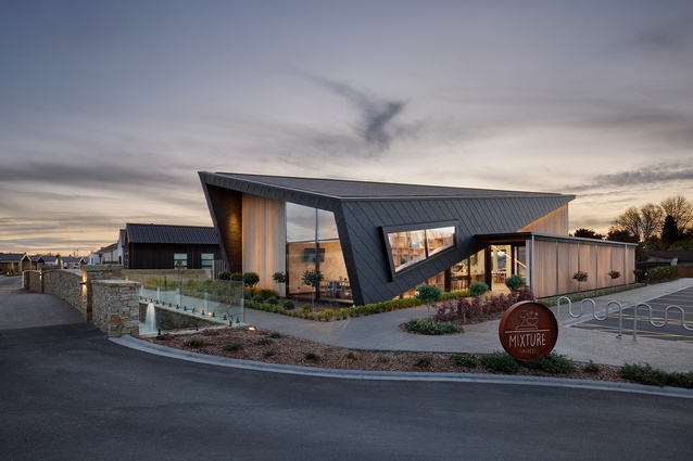 A view of the Tamahere Country Club Café through to the village beyond.