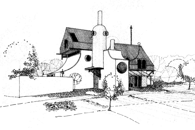 Sketch of Gavin and Linda Walker’s house, Chartwell, Hamilton.
