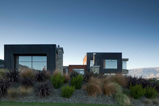 The northwest elevation of this Wanaka house designed by Parker Warburton Team Architects.