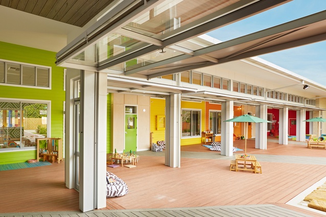Mother Duck Childcare Centre, Brisbane. Completed in 2014, the project boasts a plentitude of natural ventilation and light, along with the use of recycled products.
