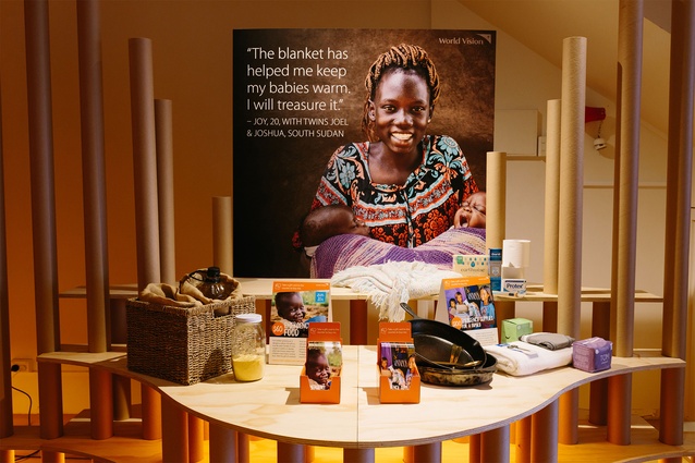 The World Vision pop-up store promotes meaningful and sustainable gifting through its pay-it-forward gifting options.