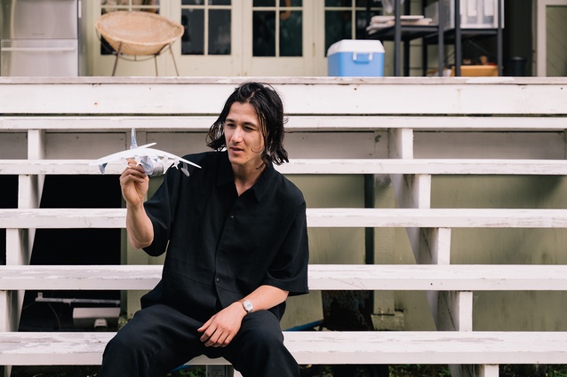 Ben with the TEAL plane he researched at MOTAT.