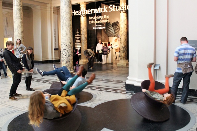 Serious fun: Heatherwick Studio’s Spun Chair in the Victoria and Albert Museum foyer.