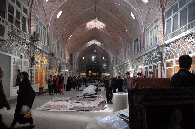 The carpet market within the refurbished Tabriz Bazaar.