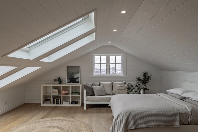 The attic bedroom is the domain of the home-owners’ 17-year-old daughter.